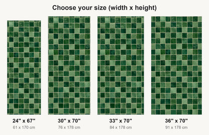 Green Zellige Tiles fridge wrap available sizes 24, 30, 33 and 36 inch