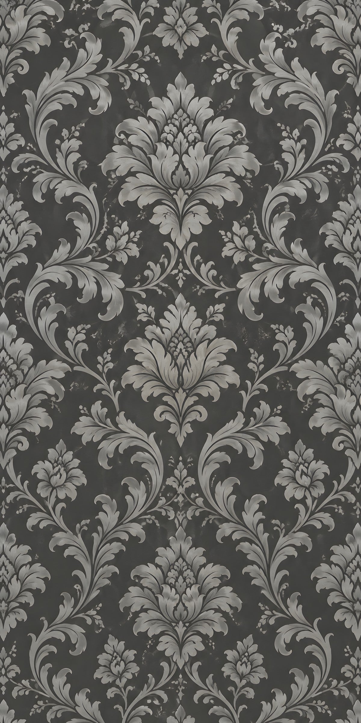 Grey Damask fridge wrap full design