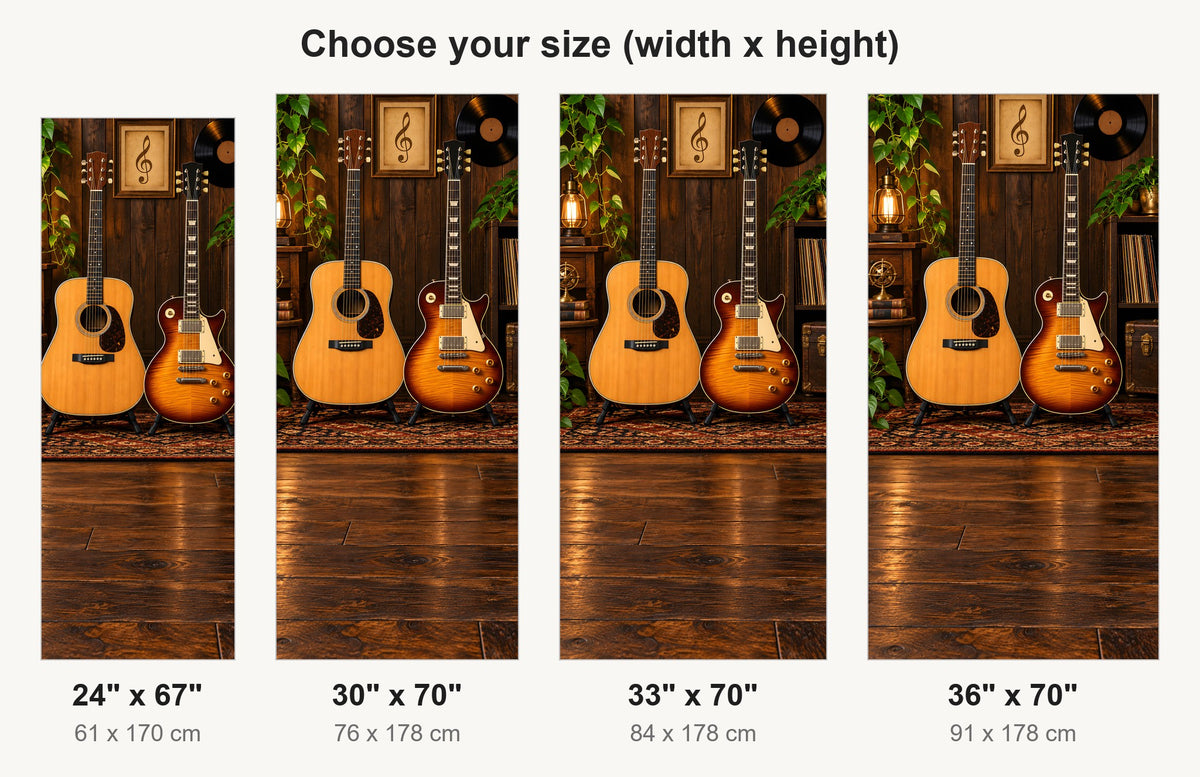 Guitars fridge wrap available sizes 24, 30, 33 and 36 inch