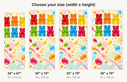 Gummy Bears fridge wrap available sizes 24, 30, 33 and 36 inch