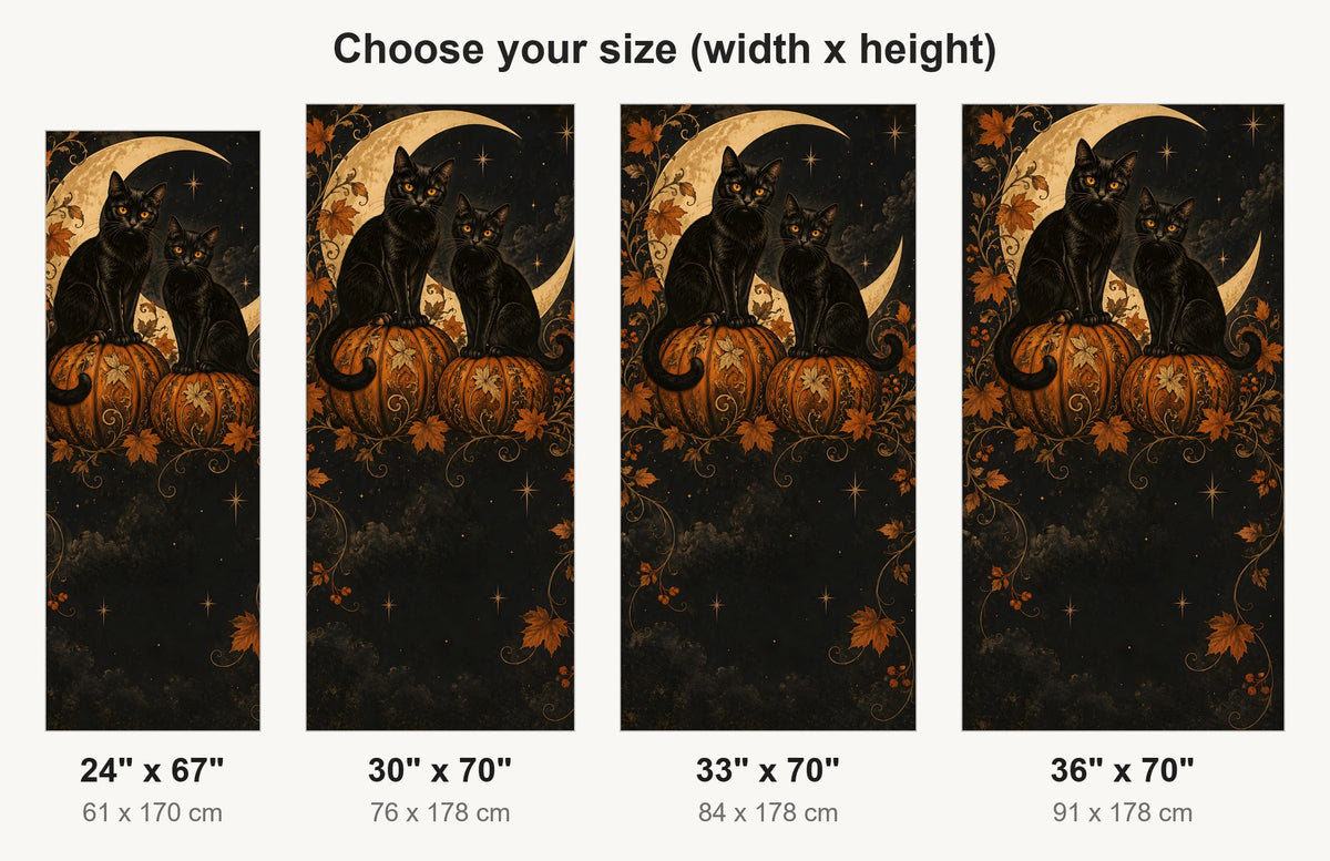 Halloween Black Cats fridge wrap available sizes 24, 30, 33 and 36 inch