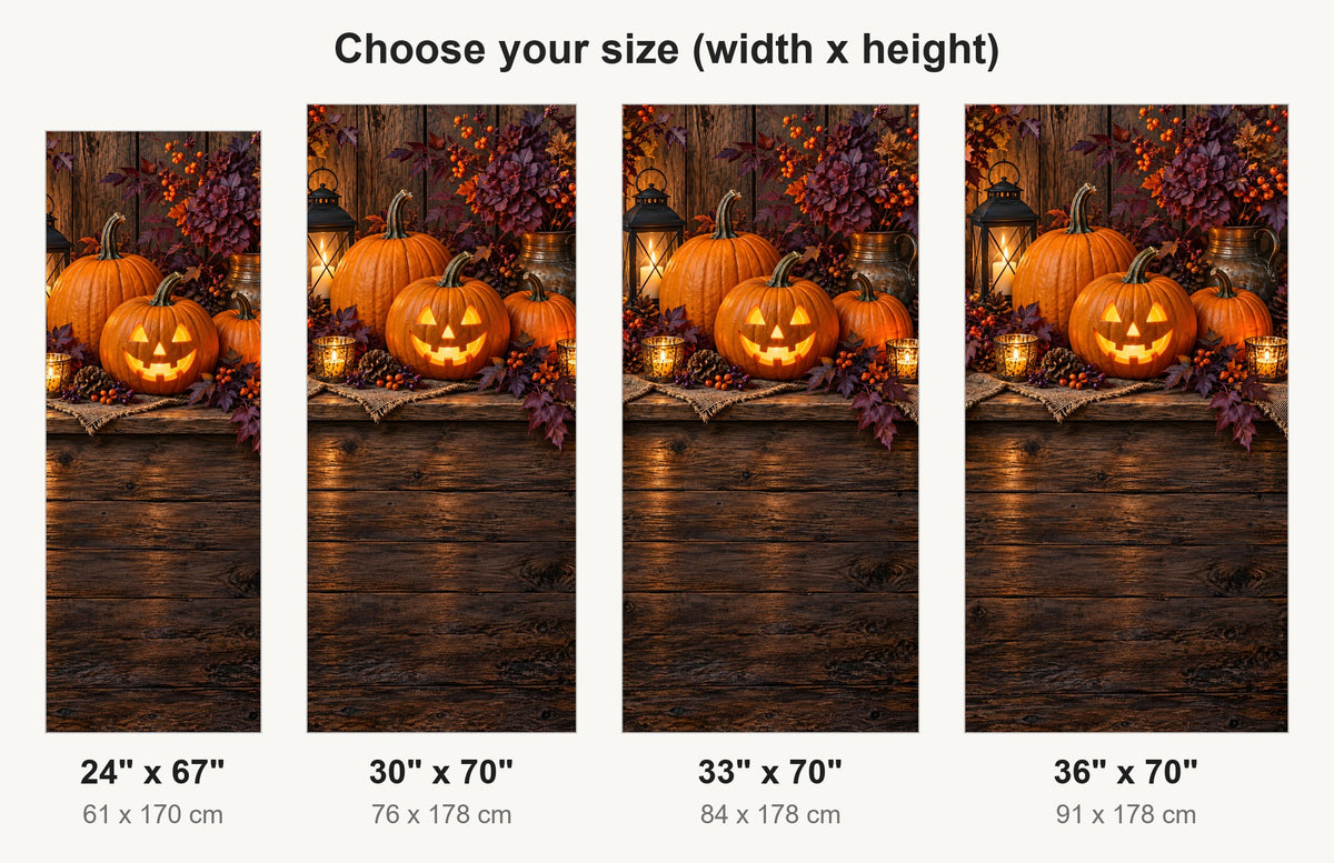Halloween Pumpkins fridge wrap available sizes 24, 30, 33 and 36 inch