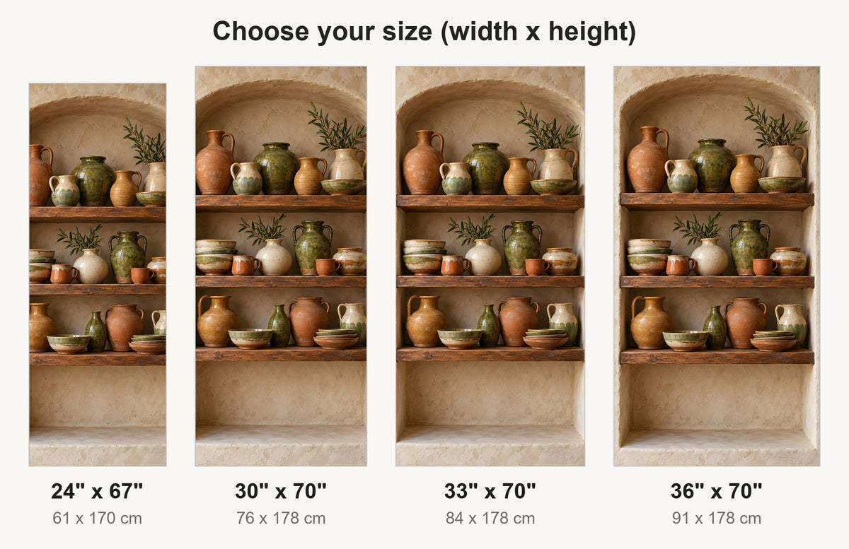Handmade Pottery Shelves fridge wrap available sizes 24, 30, 33 and 36 inch