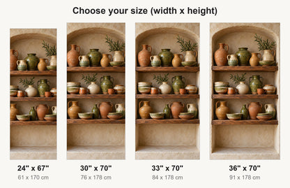 Handmade Pottery Shelves fridge wrap available sizes 24, 30, 33 and 36 inch