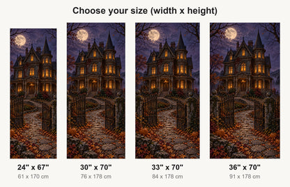 Haunted Victorian House fridge wrap available sizes 24, 30, 33 and 36 inch