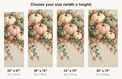Heirloom Pastel Pumpkins fridge wrap available sizes 24, 30, 33 and 36 inch