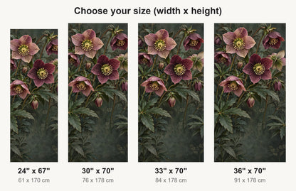Hellebores fridge wrap available sizes 24, 30, 33 and 36 inch