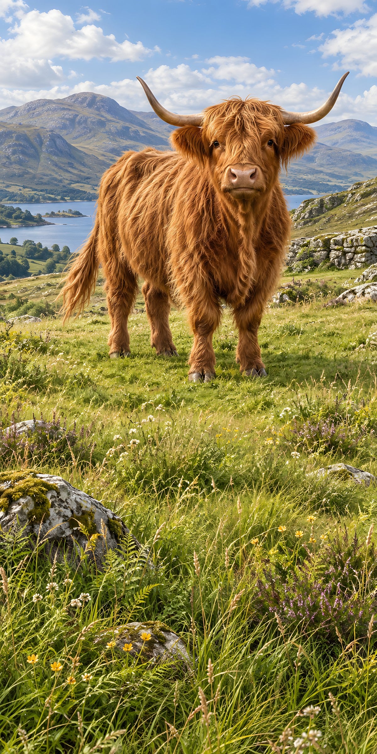 Highland Cow fridge wrap full design