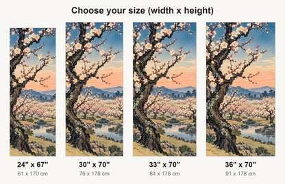 Hiroshige-Inspired Plum Garden fridge wrap available sizes 24, 30, 33 and 36 inch