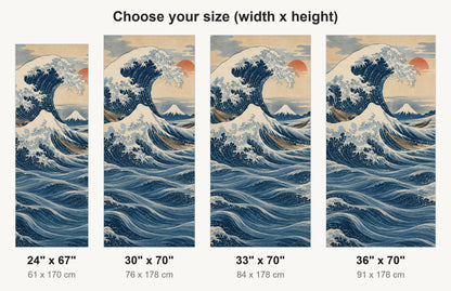Hokusai Inspired Great Wave fridge wrap available sizes 24, 30, 33 and 36 inch