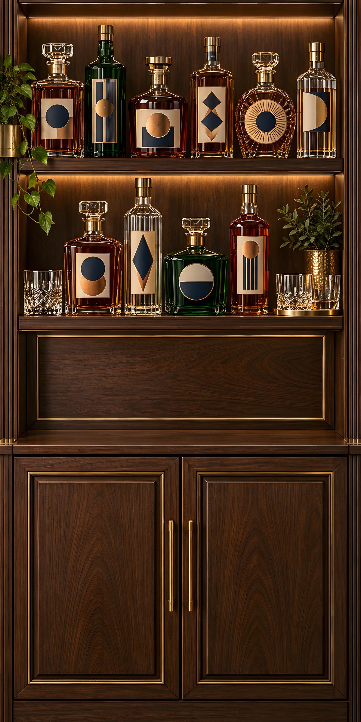 Home Bar Shelf fridge wrap full design