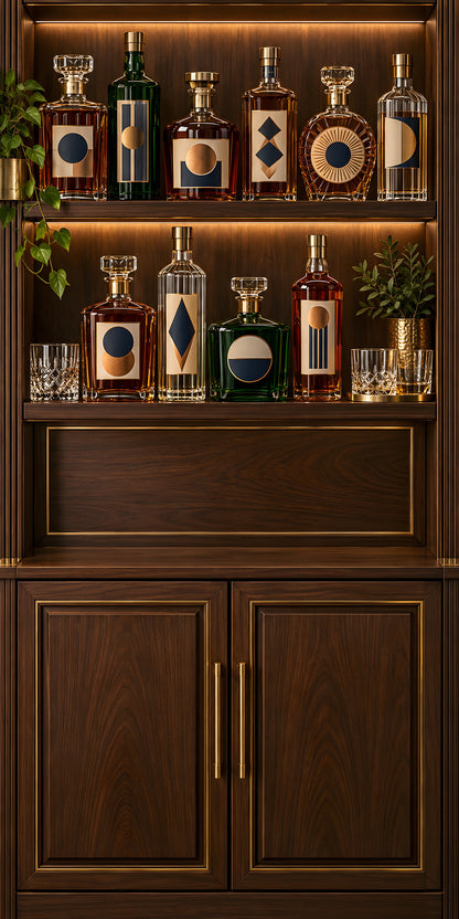 Home Bar Shelf fridge wrap full design