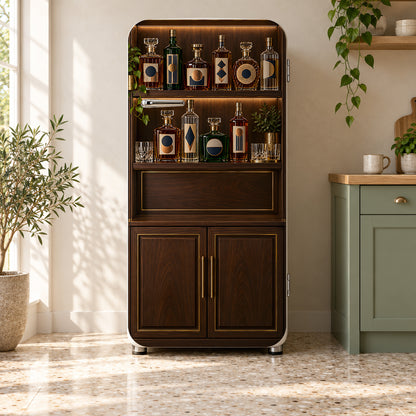 Home Bar Shelf fridge wrap on a retro refrigerator