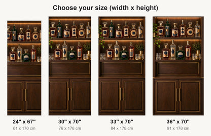 Home Bar Shelf fridge wrap available sizes 24, 30, 33 and 36 inch