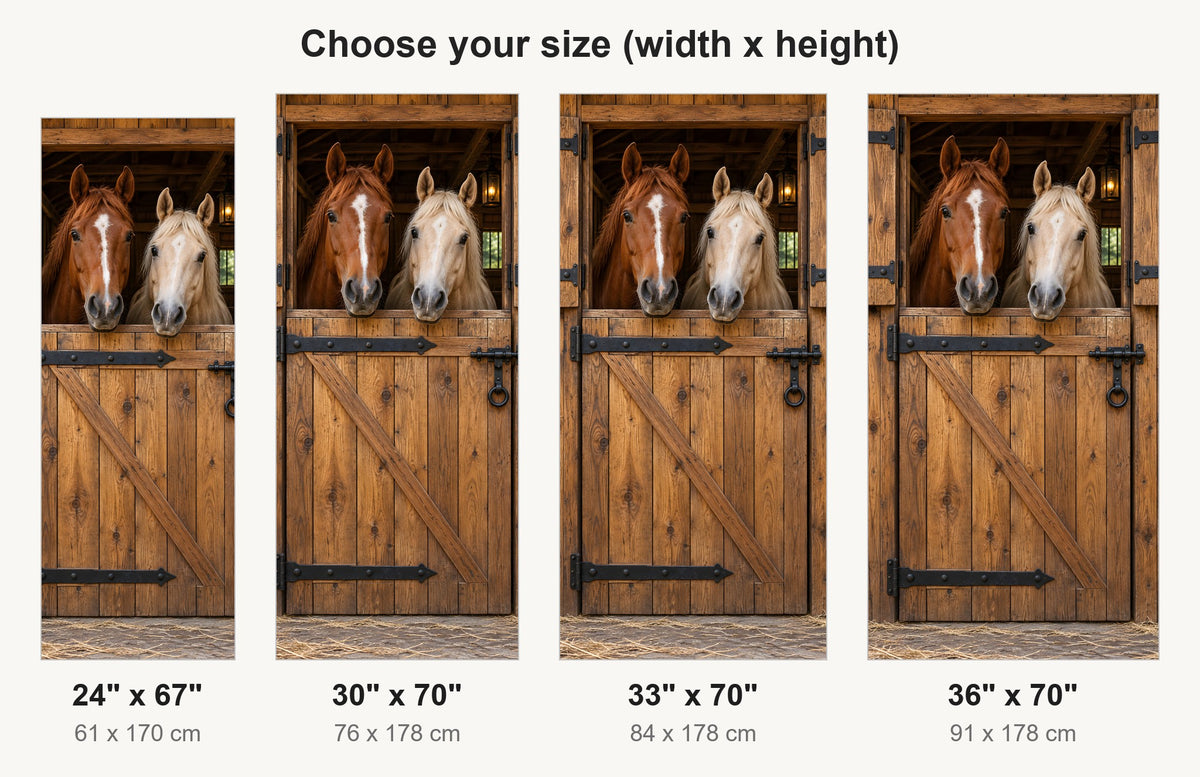 Horse Stable Door fridge wrap available sizes 24, 30, 33 and 36 inch
