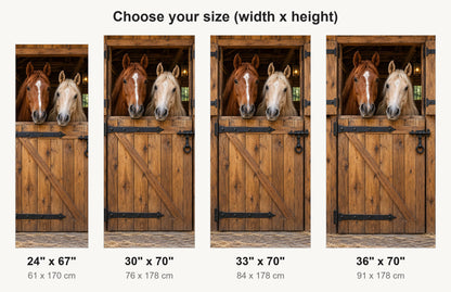 Horse Stable Door fridge wrap available sizes 24, 30, 33 and 36 inch