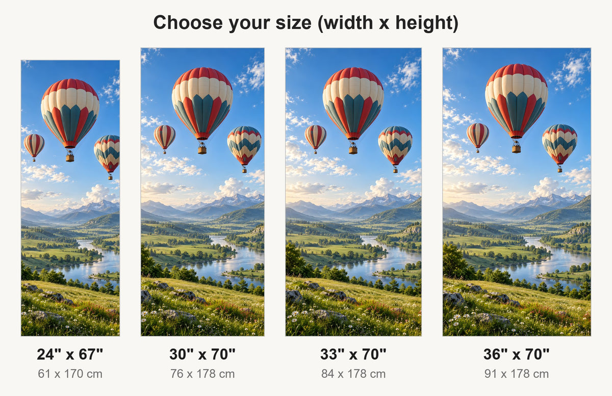Hot Air Balloons fridge wrap available sizes 24, 30, 33 and 36 inch