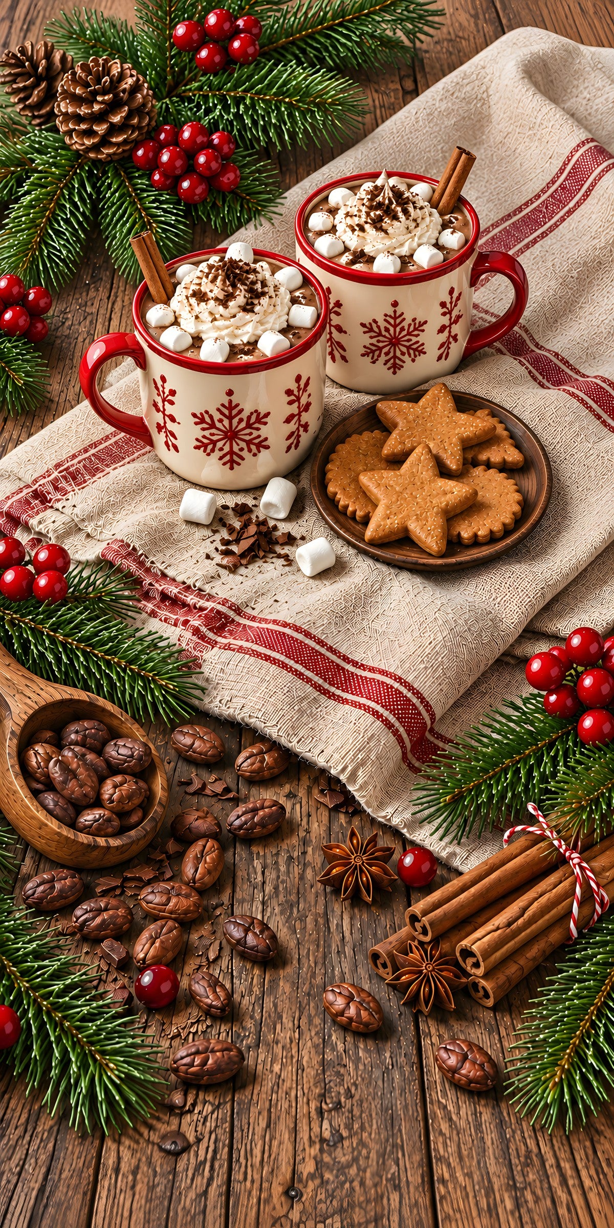 Hot Cocoa & Cookies fridge wrap full design