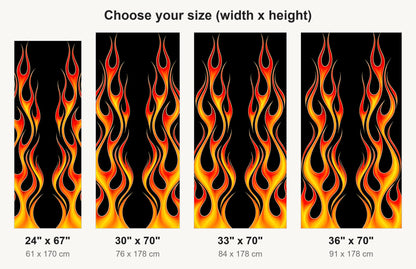 Hot Rod Flames fridge wrap available sizes 24, 30, 33 and 36 inch