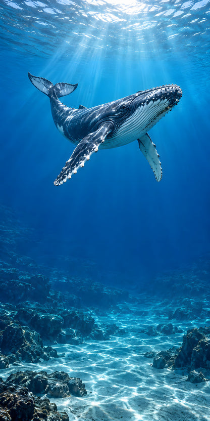Humpback Whale fridge wrap full design