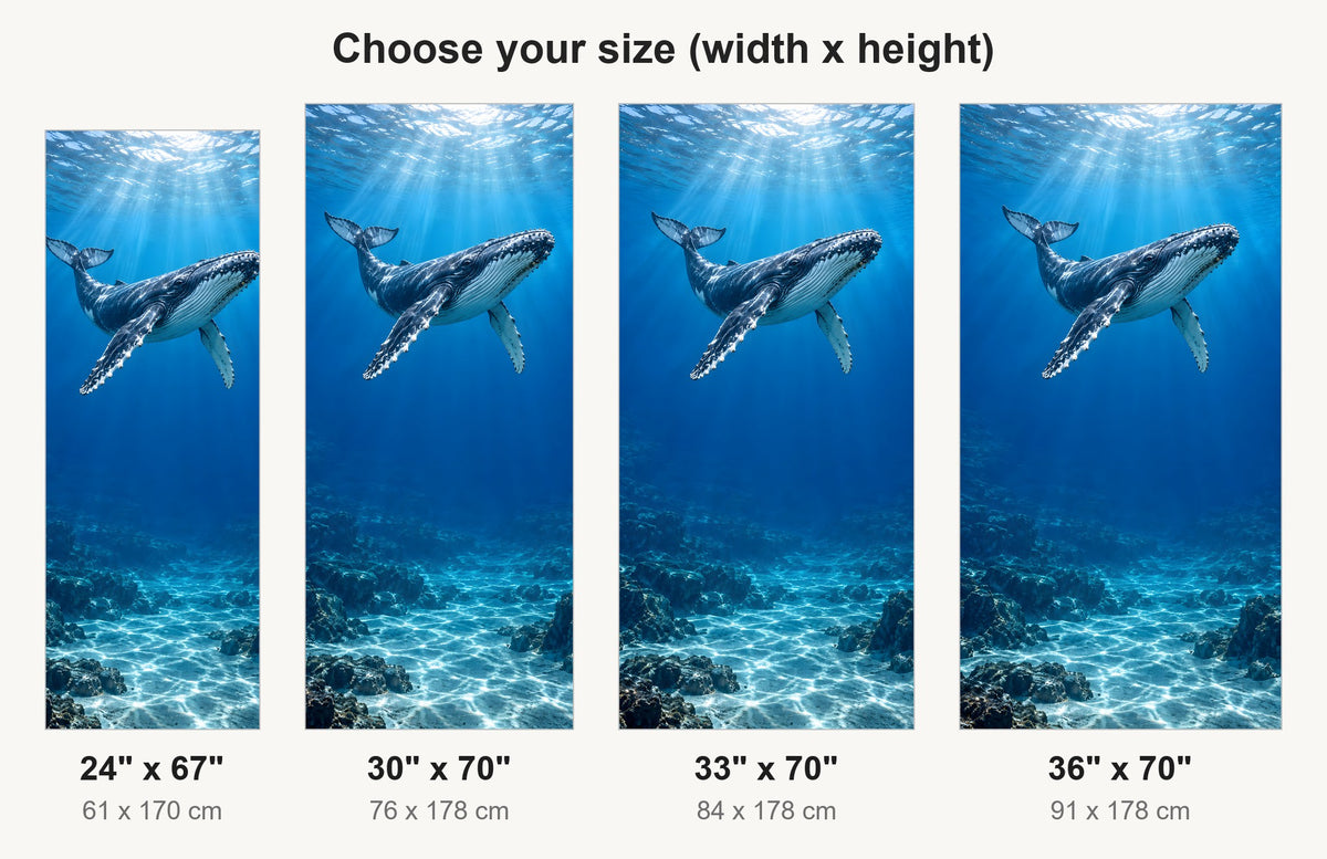 Humpback Whale fridge wrap available sizes 24, 30, 33 and 36 inch