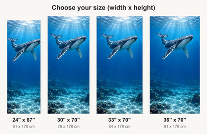 Humpback Whale fridge wrap available sizes 24, 30, 33 and 36 inch