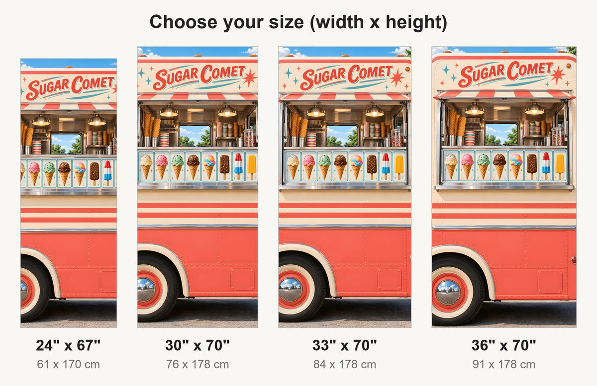 Ice Cream Truck Window fridge wrap available sizes 24, 30, 33 and 36 inch