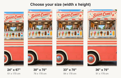 Ice Cream Truck Window fridge wrap available sizes 24, 30, 33 and 36 inch