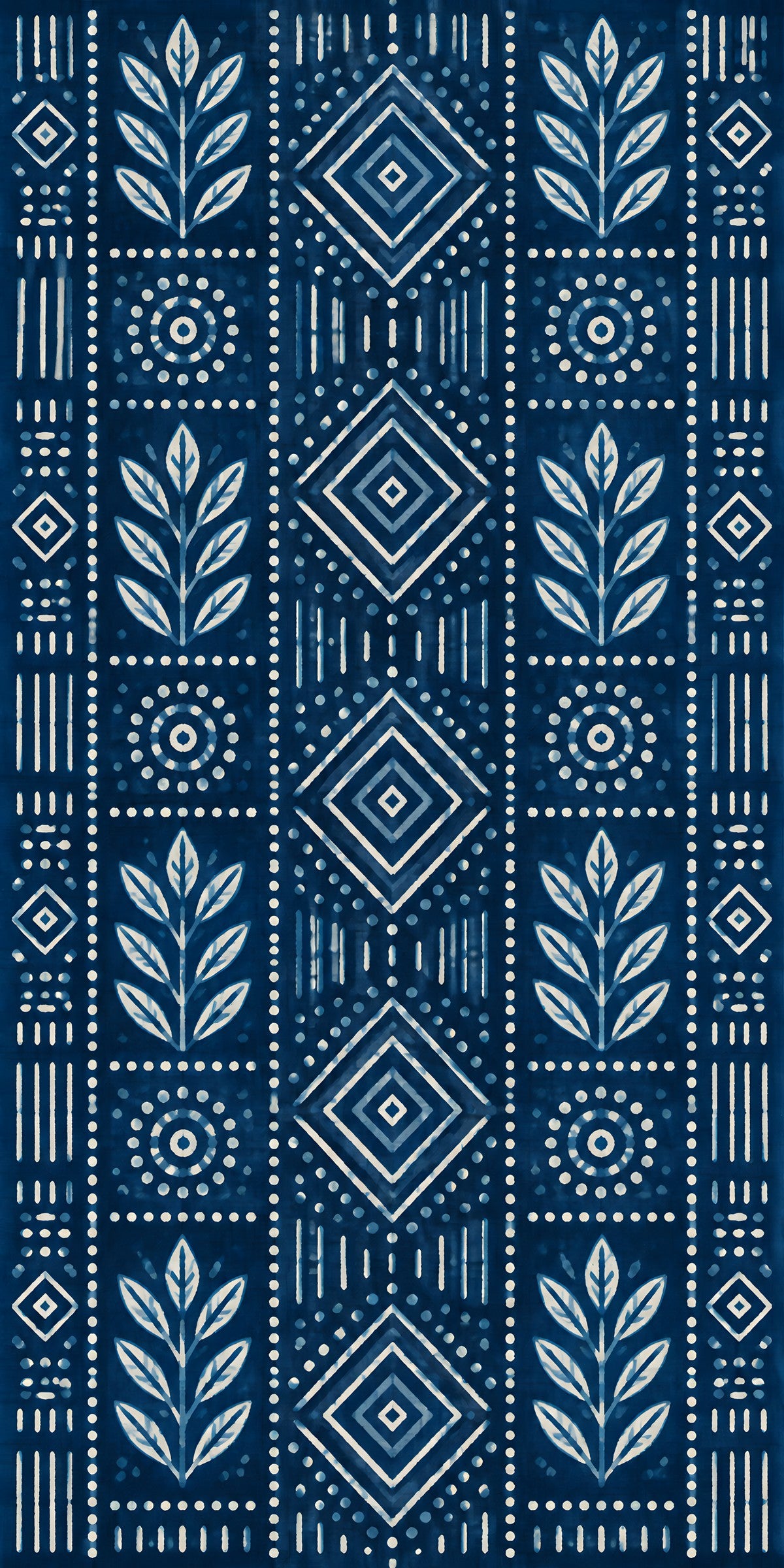 Indigo Block Print fridge wrap full design