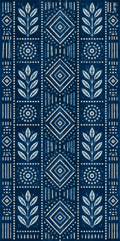 Indigo Block Print fridge wrap full design