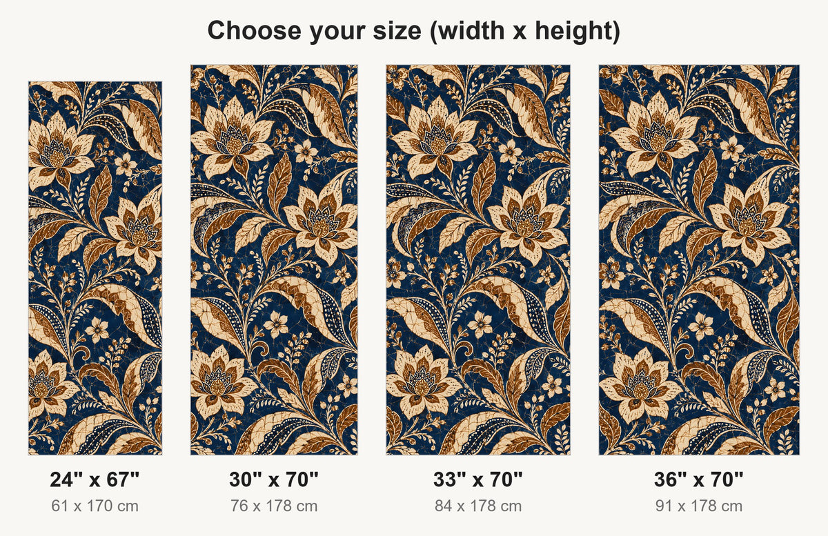 Indonesian Batik fridge wrap available sizes 24, 30, 33 and 36 inch