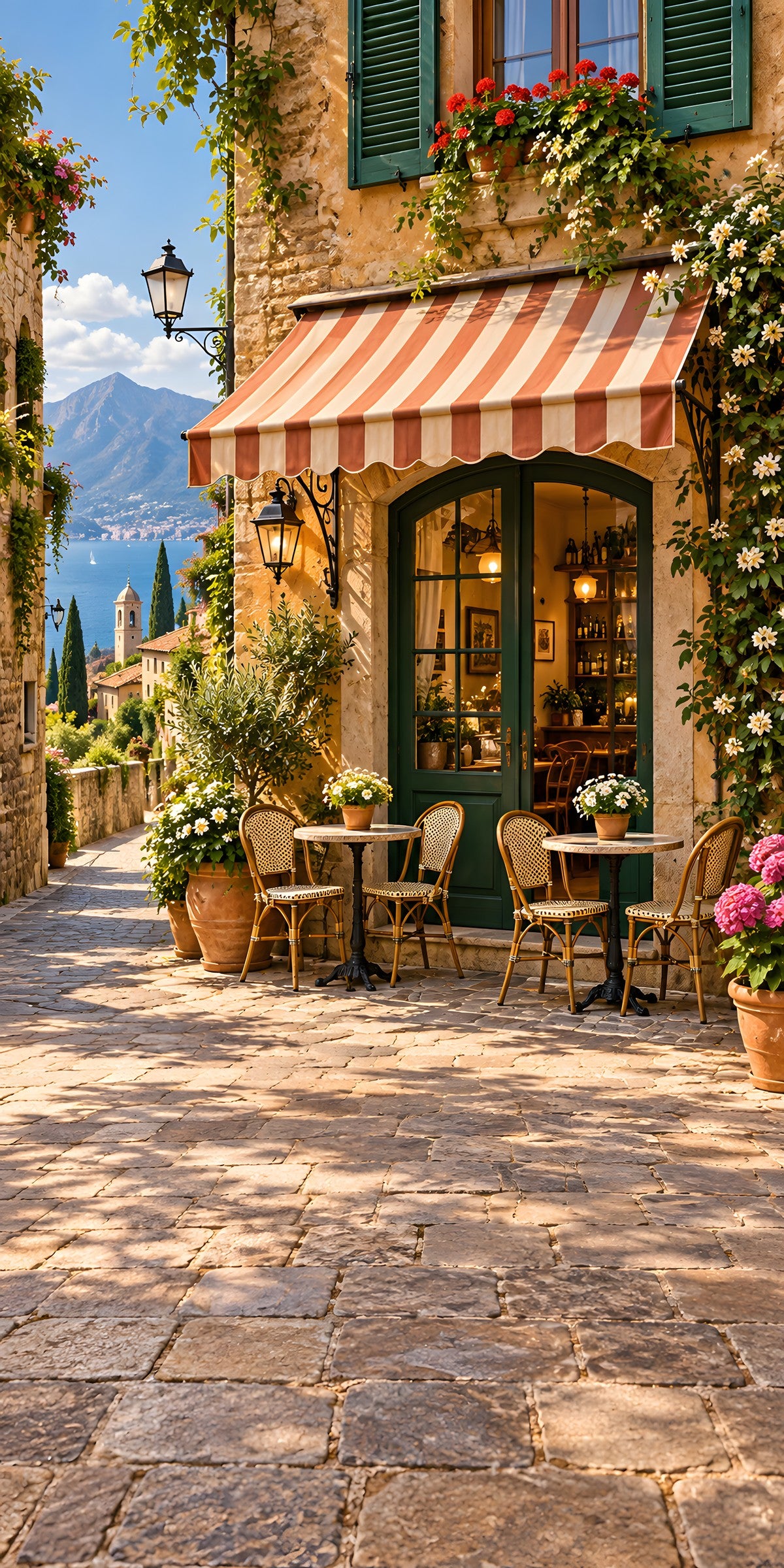 Italian Street Cafe fridge wrap full design