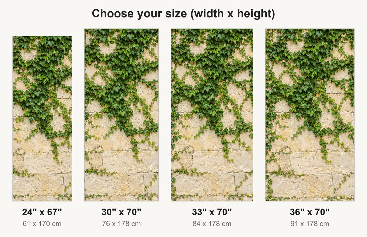 Ivy Stone Wall fridge wrap available sizes 24, 30, 33 and 36 inch