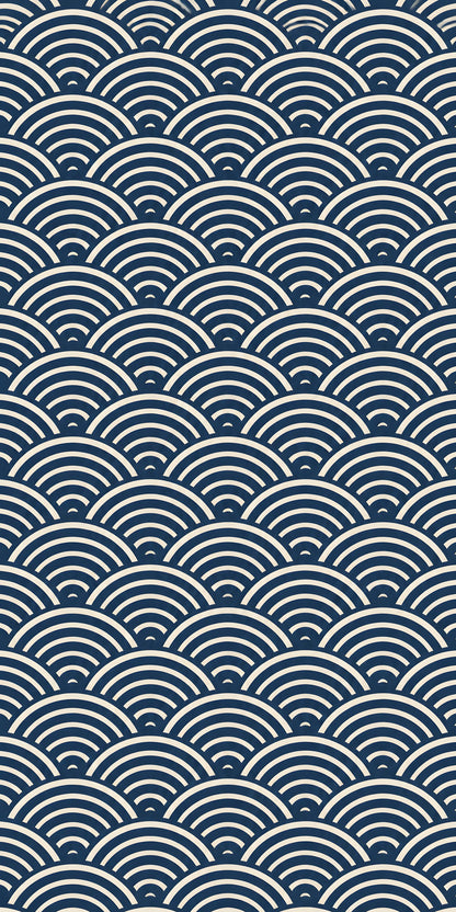 Japanese Seigaiha Waves fridge wrap full design