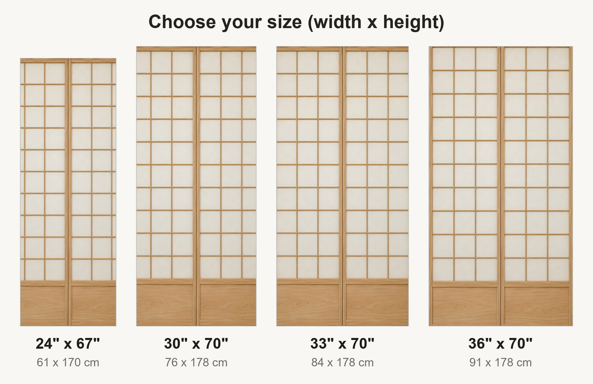 Japanese Shoji Doors fridge wrap available sizes 24, 30, 33 and 36 inch