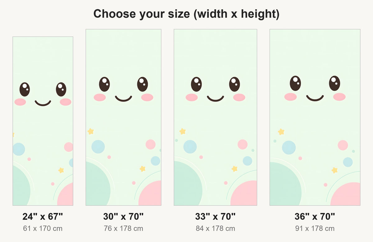 Kawaii Fridge Face fridge wrap available sizes 24, 30, 33 and 36 inch