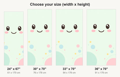 Kawaii Fridge Face fridge wrap available sizes 24, 30, 33 and 36 inch