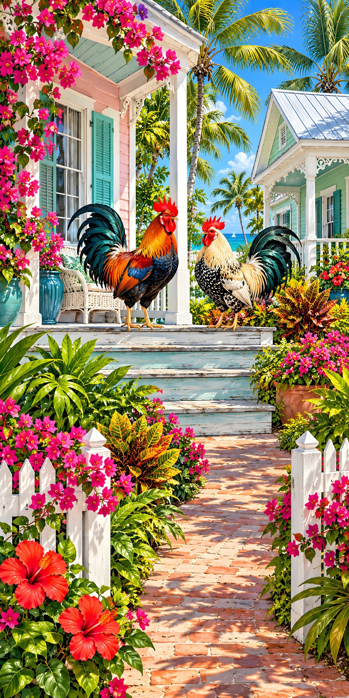 Key West Conch Houses fridge wrap full design