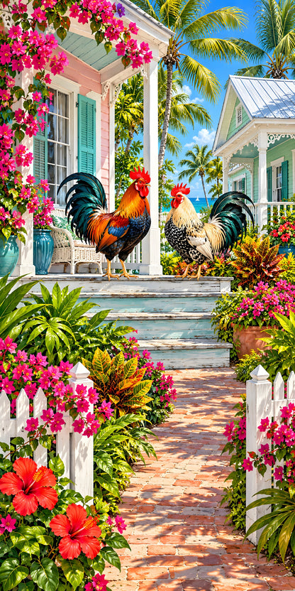 Key West Conch Houses fridge wrap full design