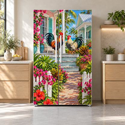 Key West Conch Houses fridge wrap on a side-by-side refrigerator