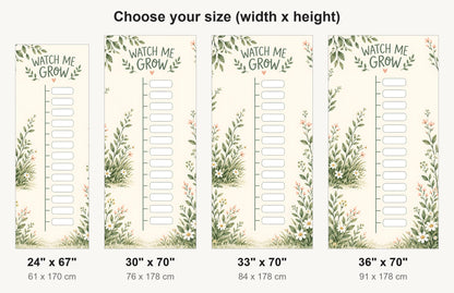 Kids Growth Chart fridge wrap available sizes 24, 30, 33 and 36 inch