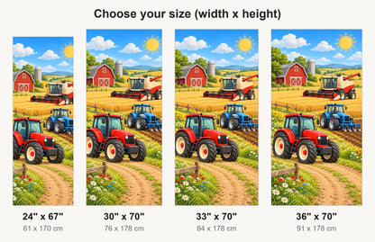 Kids Tractors on the Farm fridge wrap available sizes 24, 30, 33 and 36 inch