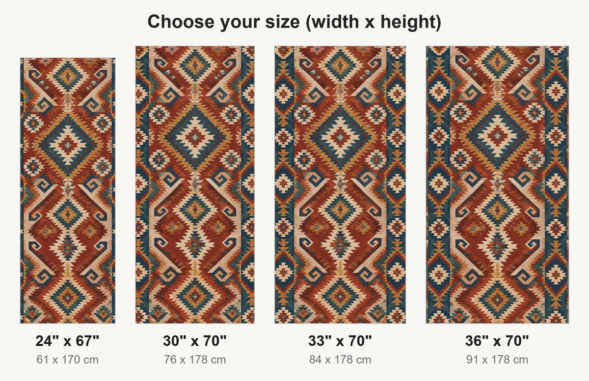 Kilim Pattern fridge wrap available sizes 24, 30, 33 and 36 inch