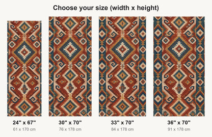 Kilim Pattern fridge wrap available sizes 24, 30, 33 and 36 inch