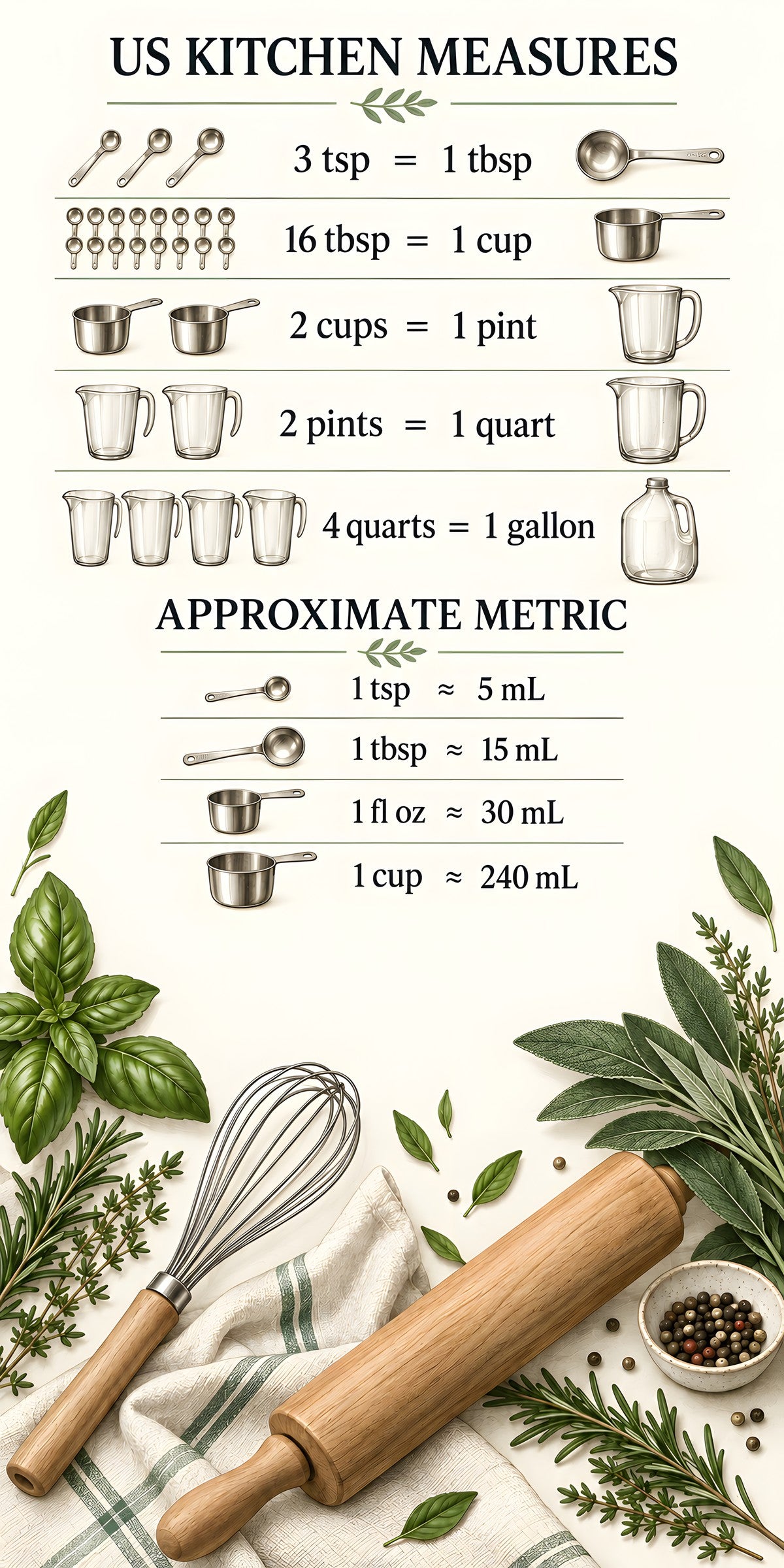 Kitchen Conversion Chart fridge wrap full design