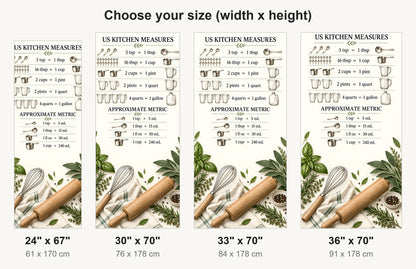 Kitchen Conversion Chart fridge wrap available sizes 24, 30, 33 and 36 inch