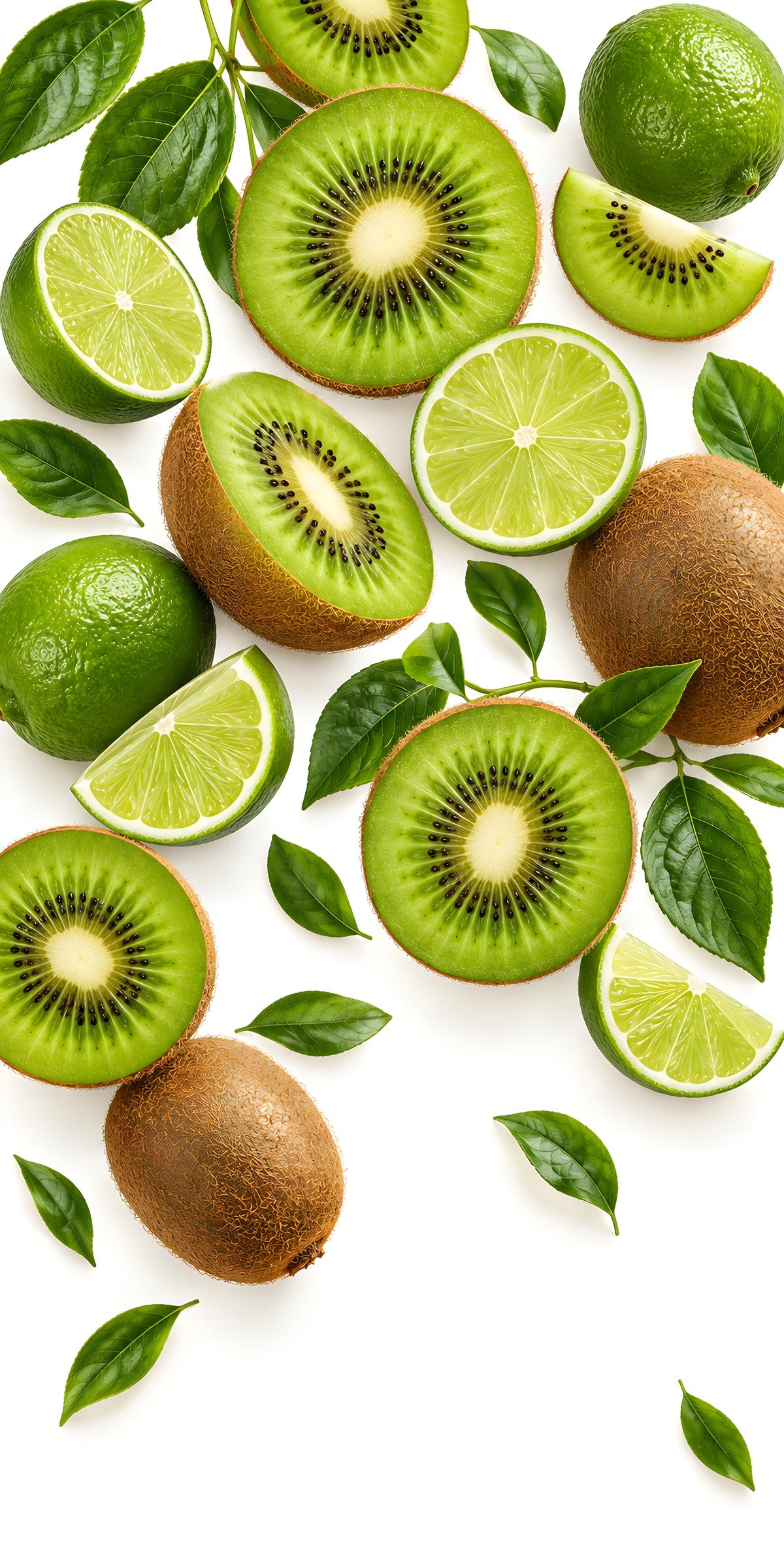 Kiwi & Lime Slices fridge wrap full design