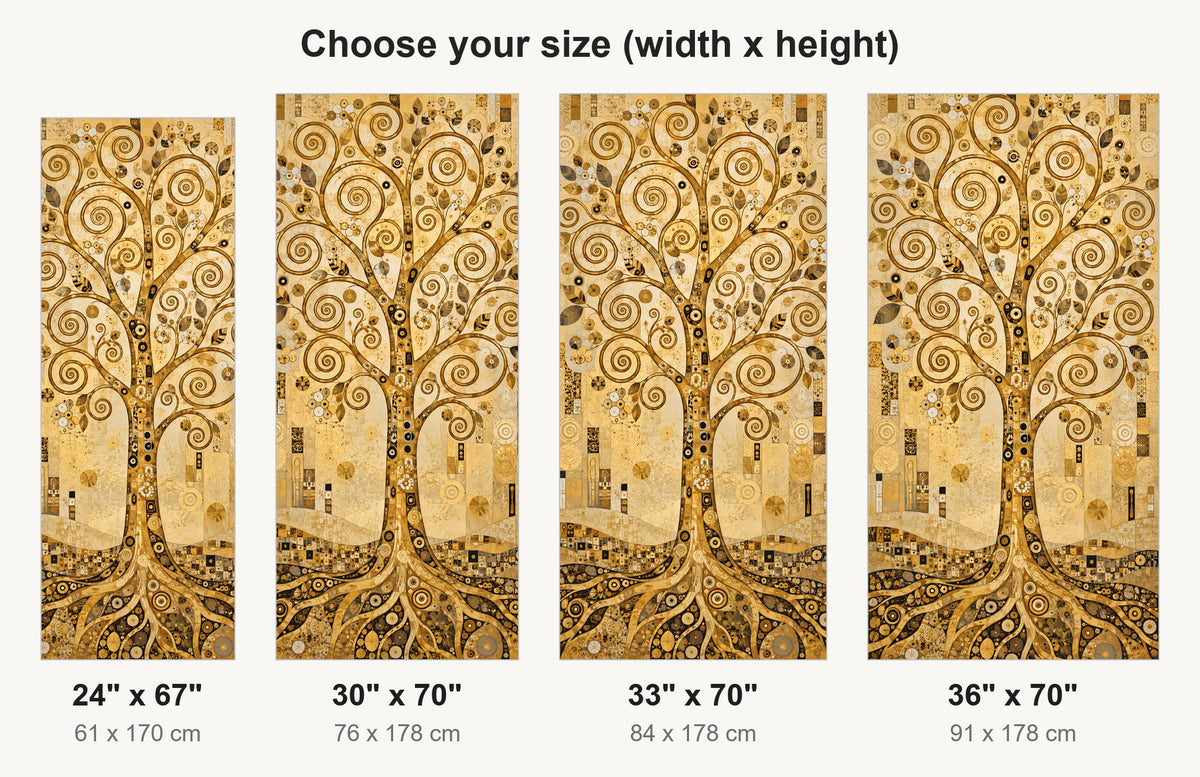 Klimt-Inspired Tree of Life fridge wrap available sizes 24, 30, 33 and 36 inch