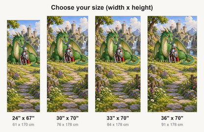 Knights & Dragons fridge wrap available sizes 24, 30, 33 and 36 inch