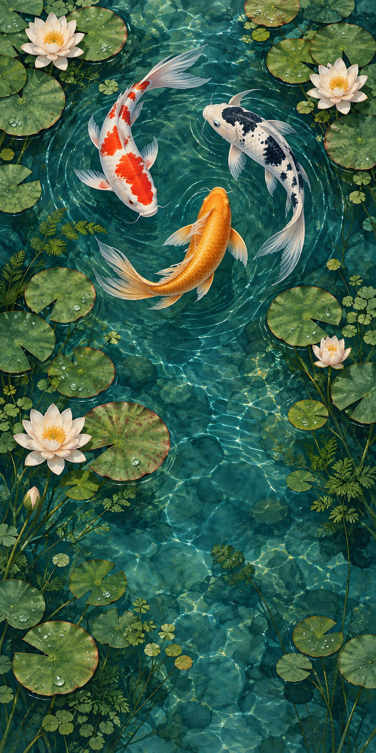 Koi Pond fridge wrap full design